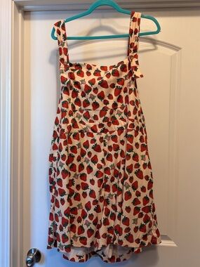 Strawberry Romper - Cream & Red